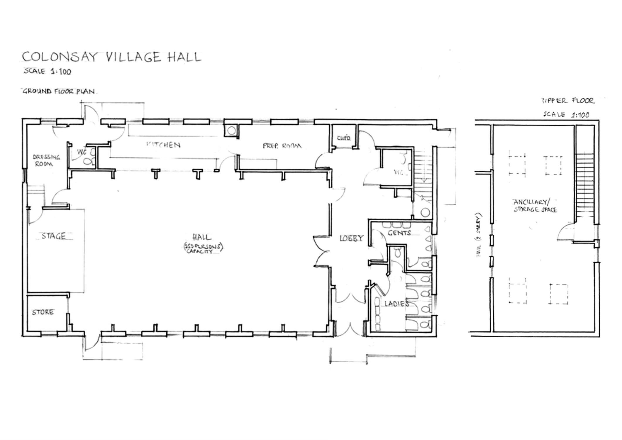 Colonsay Village Hall main floorplan